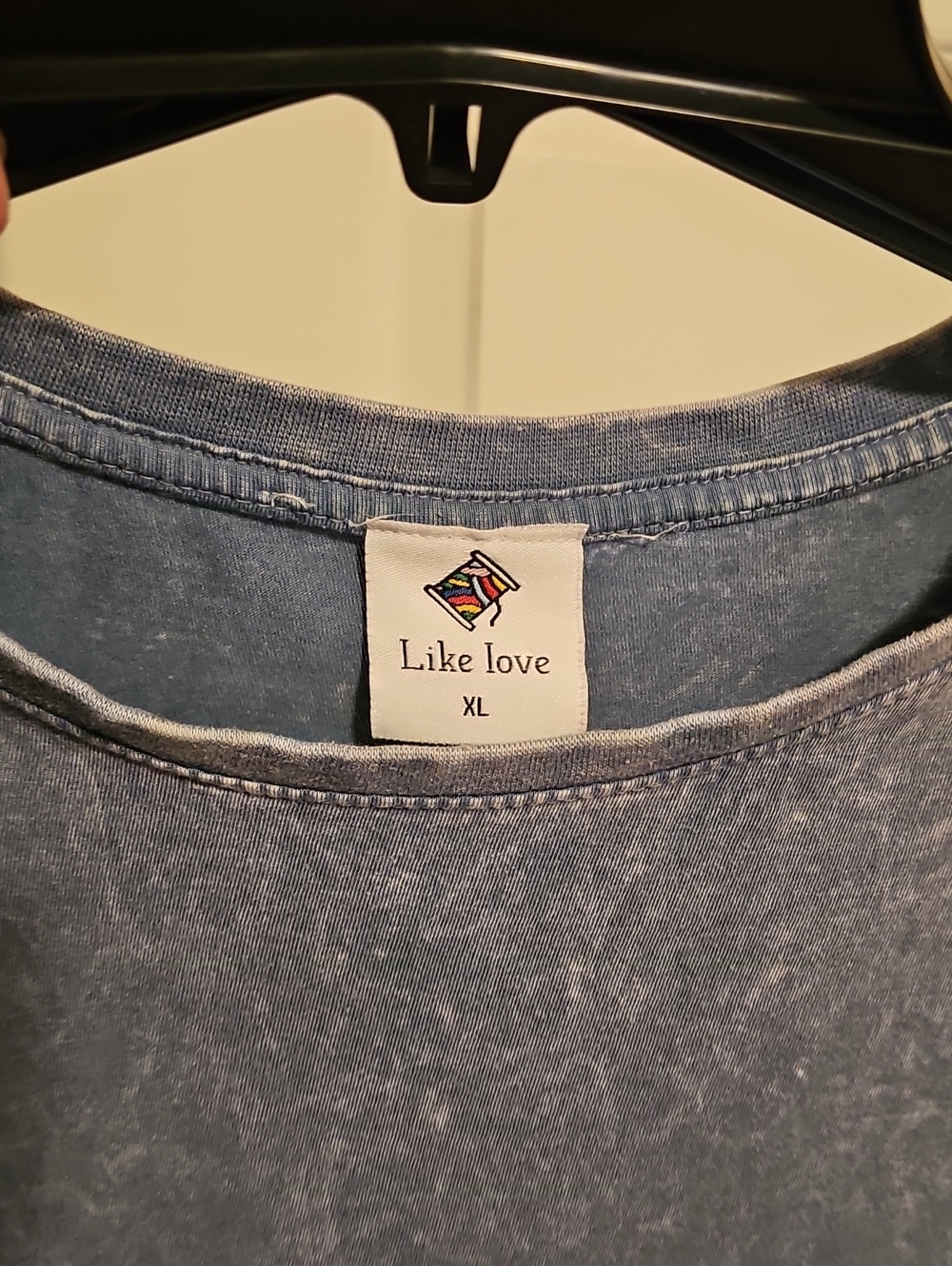Mineral Wash Blue Crewneck T-Shirt size XL - Picture 6 of 7